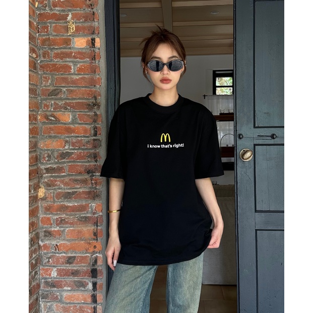 พร้อมส่ง-เสื้อยืดแขนสั้นลําลอง-พิมพ์ลาย-mcdonalds-ทรงหลวม-สําหรับผู้ชาย-และผู้หญิง