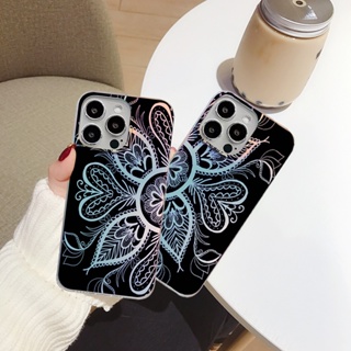 Laser Rainbow Ink Flower Case for  IPhone 14 13 12 11 Pro Max  XS XR XSmax 7 8 +7Plus 8Plus Plus SE 2020  Casing Cover QMLS