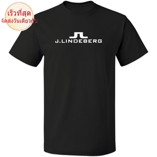 CT2022New J Lindeberg Logo Vintage T-Shirt summer fashion mens casual cotton tee black birthday gift