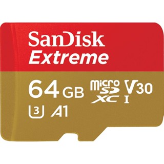 SanDisk 64 Extreme MicroSD Memory (ไมโครเอสดีการ์ด) รองรับภาพ 4K ประกัน Lifetime โดย Synnex