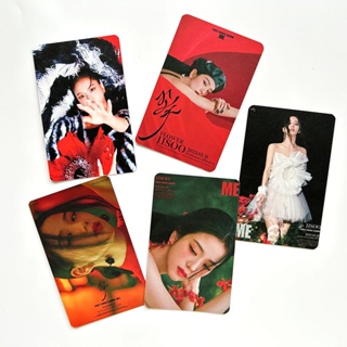 โปสการ์ดโลโม่ JISOO Flower 1st SINGLE Album ME Photocards Black-Pink SOLO สีดํา สีชมพู จํานวน 5 ชิ้น ต่อชุด