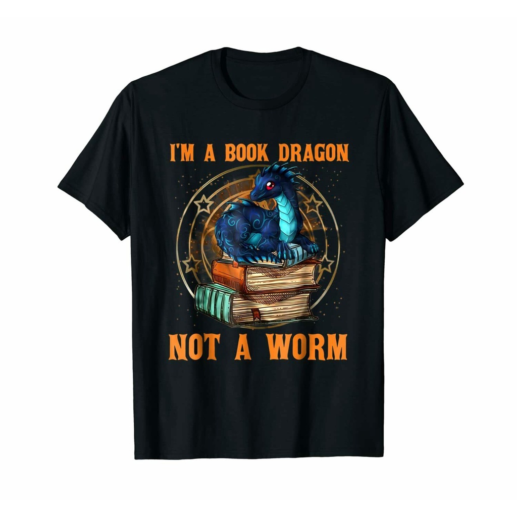qzเสื้อยืด-ผ้าฝ้าย-100-พิมพ์ลายมังกร-im-a-book-dragon-not-a-worm-สําหรับผู้ชาย-s-6-uss-5xl