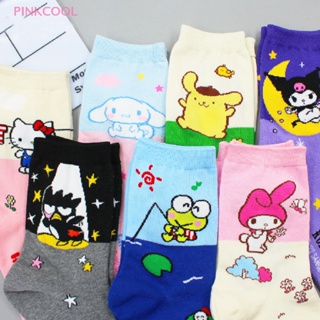 Pinkcool ถุงเท้าผ้าฝ้าย ลายการ์ตูน Hello Kitty น่ารัก ของขวัญวันเกิด สไตล์ฮาราจูกุ