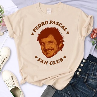 เสื้อยืด พิมพ์ลายการ์ตูนอนิเมะ Pedro Pascal สําหรับผู้หญิง