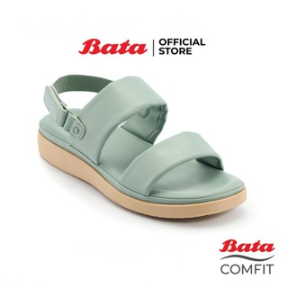 Bata Comfit รองเท้ารัดส้นแฟชั่น สวมใส่ง่าย เพื่อสุขภาพ รองรับน้ำหนักเท้า  สำหรับผู้หญิง สีเขียว 6617809