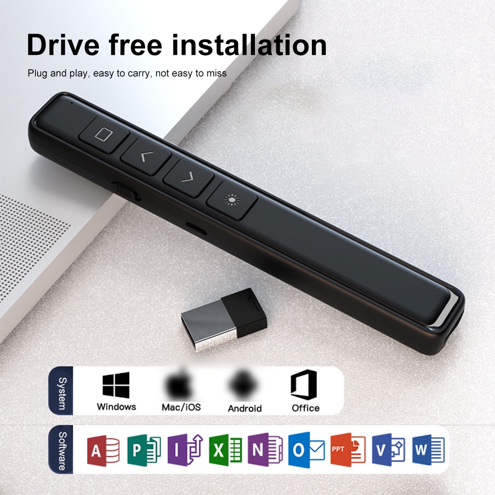 Wireless Presenter Laser Pointer ปากกาเลเซอร์ ไร้สาย USB RFสำหรับการชี้