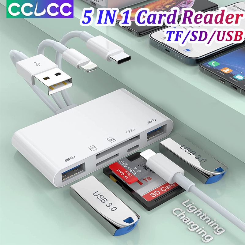 cclcc-เครื่องอ่านการ์ด-sd-usb-c-5-in-1-สําหรับ-iphone-ipad-android-mac-คอมพิวเตอร์-กล้อง-macbook-รองรับ-sd-micro-sd-sdhc-sdxc-mmc-และ-usb-otg