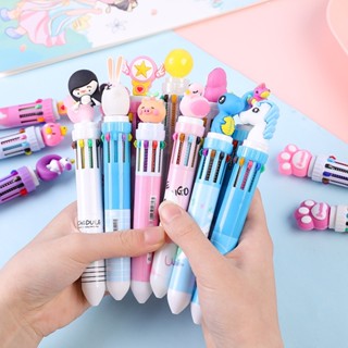 ปากกาลูกลื่น 10 สี 1 สี หลากสี เครื่องเขียน สําหรับนักเรียน