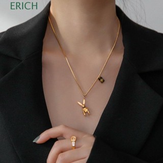 ERICH Rabbit Pendant Necklace Creative Fashion Jewelry Accessories Girl Gift Lucky Titanium Steel Clavicle Chain