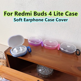【Case Home】เคสหูฟังนิ่ม แบบใส ไล่โทนสีฟ้า สําหรับ Redmi Buds 4 Lite Redmi Buds 4 Lite