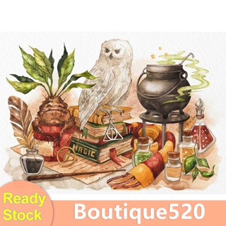 [boutique520.th] ภาพปักครอสติชคริสตัล รูปนกฮูก 3 เส้น สําหรับตกแต่งบ้าน
