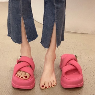 [lucky เสื้อผ้าผู้หญิง] รองเท้าแตะชายหาด ส้นหนา แฟชั่นฤดูร้อน สําหรับผู้หญิง 2023