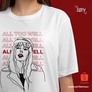  เสื้อยืด ขายดี เสื้อยืดแขนสั้น คอกลม พิมพ์ลาย Taylor Swift ALL TO WELL แฟชั่นสําหรับผู้หญิง และผู้ชายsize: S-5xl