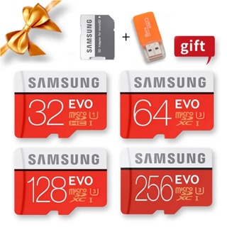 Samsung EVO การ์ดหน่วยความจํา Micro SD TF 32G 64GB 128GB SDHC SDXC 1TB 512GB 256GB Class10 C10 SDXC 32gb 64g สําหรับ MP4 MP3 โทรศัพท์มือถือ มอนิเตอร์ กล้อง tachograph