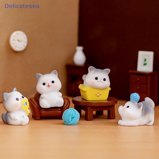 [Delicatesea] ตุ๊กตาแมวเรซิ่นจิ๋วน่ารัก สําหรับตกแต่งบ้าน ห้องลูกแมว โต๊ะทํางาน ของขวัญ