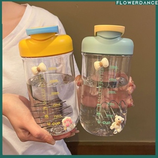 750ml Simple Blender Shaker Bottle with Stainless Whisk Ball Bpa Free Plastic Protein Shakes Workout Gym Sports Water Bottle ดอกไม้