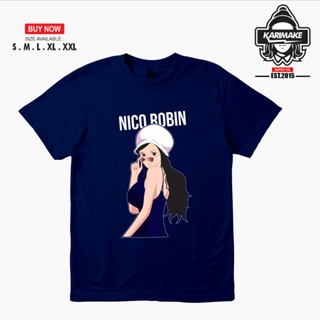 ดูดีนี่ เสื้อยืดผ้าฝ้ายพิมพ์ลายแฟชั่น เสื้อยืด ลายการ์ตูนอนิเมะ One Piece NICO ROBIN