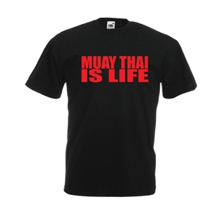 Muay Thai Is Life. Simple Style MMA Boxing Training T-Shirt. Summer Cotton Short Sleeve O-Neck Mens T Shirt_01