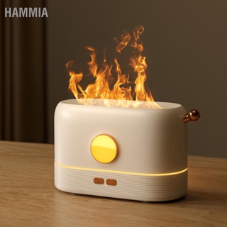 HAMMIA Flame Ultrasonic Humidifier LED Essential Oil Aroma Diffuser พร้อมการปรับสี 3 แบบสำหรับตกแต่งบ้าน
