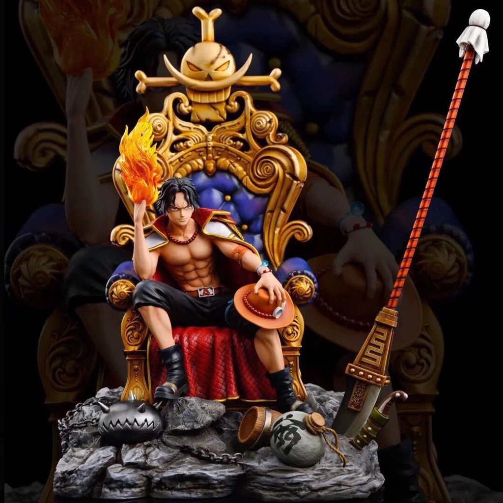 new-product-in-stock-35cm-throne-ace-one-piece-cartoon-gk-resonance-series-yan-di-fire-fist-ace-statue-gift-ind3