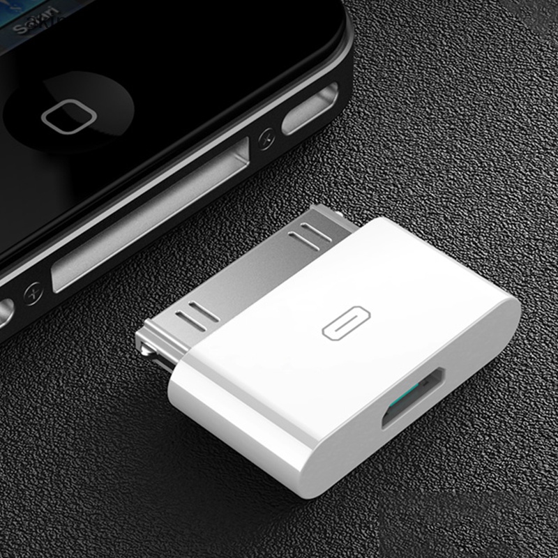 ใหม่-อะแดปเตอร์แปลงสายชาร์จ-micro-usb-เป็น-30-pin-สําหรับ-apple-phone-4-4s-3gs-ipod