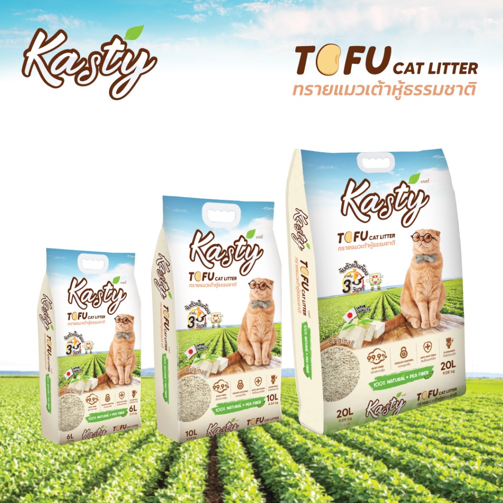 kasty-tofu-litter-ทรายเเมวเต้าหู้-6l-สูตร-original