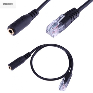 【DREAMLIFE】30cm 3.5mm OMTP Smartphone Headset to 4P4C RJ9/RJ10 Phone Adapter Cable Cord