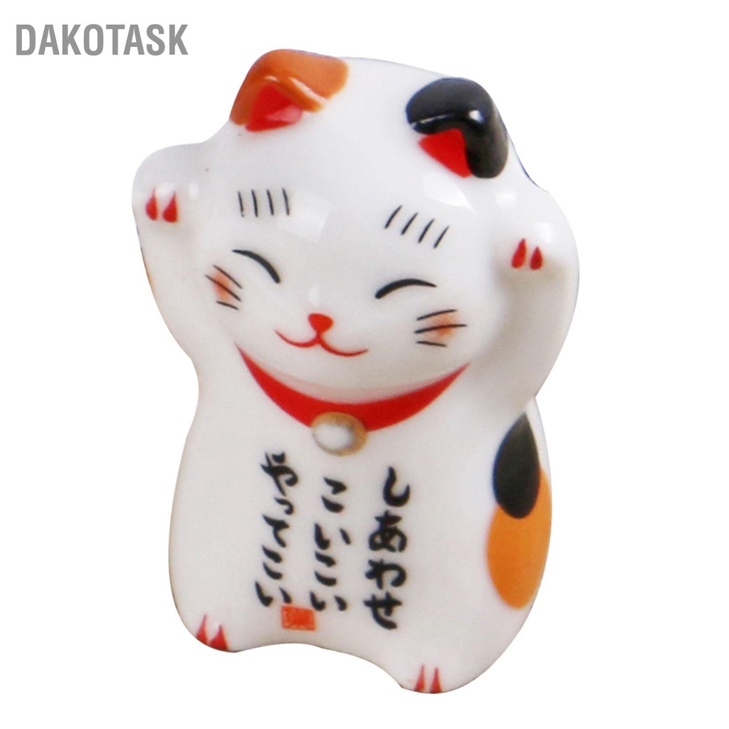 dakotask-5-ชิ้นชั้นวางตะเกียบเซรามิกแมวบนโต๊ะอาหารส่วนที่เหลือมินิเครื่องประดับลูกแมวเซรามิกสไตล์ญี่ปุ่น
