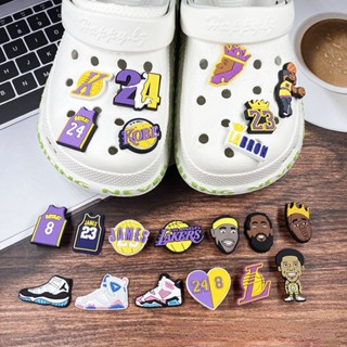 การ์ตูน Nba Jibbitz สําหรับ Crocs James Kobe Jibitz Charm บาสเก็ตบอล Jibits Crocks สําหรับเด็ก อุปกรณ์เสริมรองเท้า จี้รองเท้า หมุดตกแต่ง