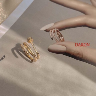 Daron แหวนเปิด ของขวัญบุคลิกภาพ คลาสสิก หลายชั้น ทองแดง ผู้หญิง แหวนสนับมือ