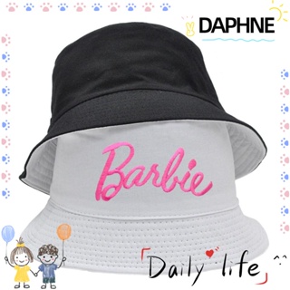 Daphne หมวกบักเก็ตกันแดด ปักลายตัวอักษร สีสันสดใส สไตล์ชาวประมง สําหรับตุ๊กตาบาร์บี้ ผู้ใหญ่ และเด็ก