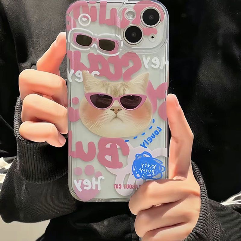 sunglasses-cat-phone-case-for-iphone-13-11-soft-case-ins-style-xr-apple-14promax-transparent-xs-all-inclusive-8p