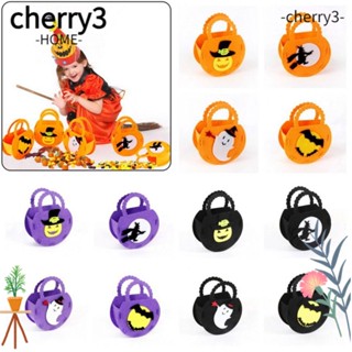 Cherry3 ถุงขนม ลายฟักทองผี ไม่ใช่ผ้าทอ แฟชั่น สําหรับตกแต่งปาร์ตี้ฮาโลวีน