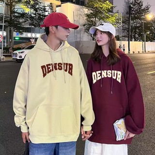 เสื้อกันหนาวลําลอง มีฮู้ด พิมพ์ลายตัวอักษร แบบเรียบง่าย แฟชั่นคู่รัก สไตล์เกาหลี สําหรับผู้หญิง