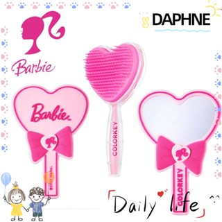 Daphne หวีถุงลมนิรภัย, กระจกมือถือ พลาสติก สีชมพู, กระจกแต่งหน้า บาร์บี้ อุปกรณ์ต่อพ่วง สําหรับผู้หญิง