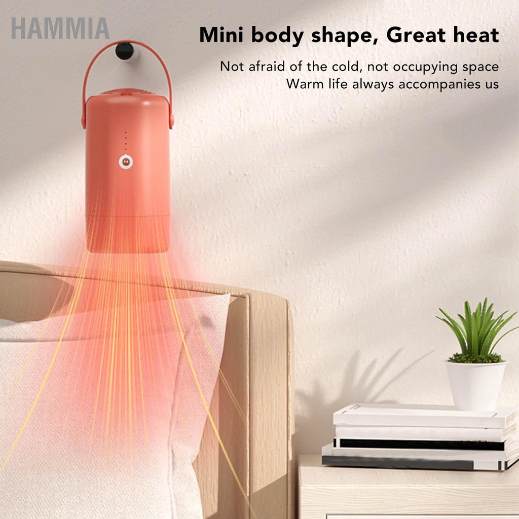 hammia-เครื่องอบผ้าแบบพกพาเครื่องอบผ้าขนาดเล็กพร้อมท่ออบรองเท้าสำหรับการเดินทางกลับบ้านซักรีดสีส้ม