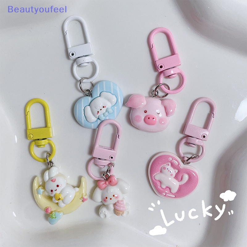 beautyoufeel-พวงกุญแจ-จี้รูปสัตว์-หมู-กระต่าย-แมว-สุนัข-น่ารัก-ขนาดเล็ก-สําหรับแขวนกระเป๋า-หูฟังรถยนต์-ตกแต่ง