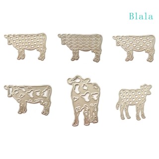 Blala แผ่นแม่แบบโลหะ ตัดลายนูน รูปวัว สําหรับตกแต่งสมุดภาพ การ์ด