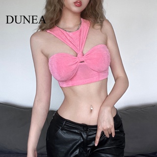 Dunea เสื้อกล้ามครอป เข้ารูป สีพื้น สไตล์เซ็กซี่ สําหรับผู้หญิง