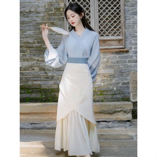 [สินค้าใหม่] ชุดเดรสกระโปรง เหมาะกับใส่ทุกวัน สไตล์จีน แฟชั่นฮั่นฝู สําหรับสตรี