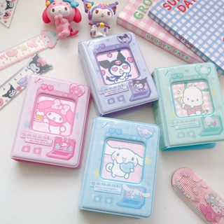 SANRIO อัลบั้มรูปภาพ PVC ลายการ์ตูนซานริโอ้น่ารัก ขนาดเล็ก มี 40 ช่อง สําหรับใส่การ์ด หนังสือ เก็บสะสม