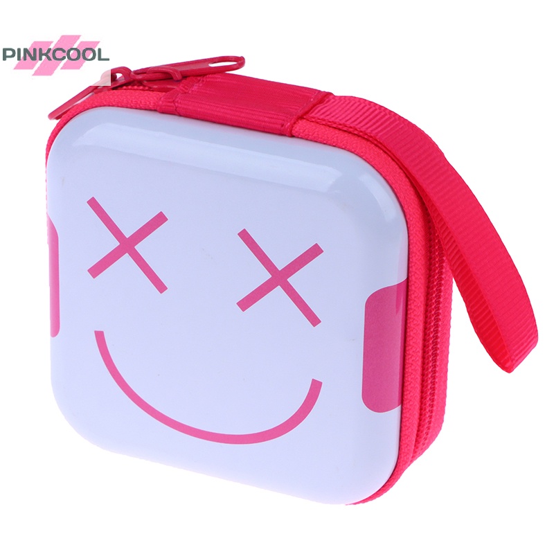 pinkcool-กระเป๋าใส่เหรียญ-กระเป๋าเก็บกุญแจ-หูฟัง-ทรงสี่เหลี่ยม-มีซิป-ลายการ์ตูนหน้าตลก-ขายดี
