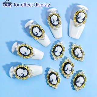 10pc Pearl Shell Alloy Nail Art Jewelry Beauty Head Flower Nail Sticker Diamond Beauty Nail Art Decoration booboom