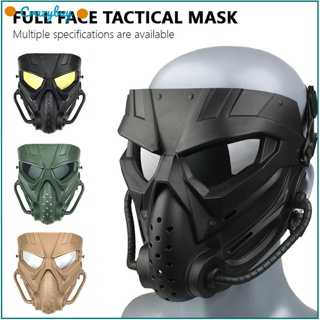Cr หน้ากากป้องกันใบหน้า แบบเต็มใบหน้า อุปกรณ์แฟนทหาร สําหรับขี่ม้า เพนท์บอล กลางแจ้ง