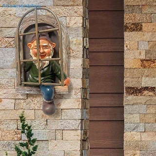 Adhyu รูปปั้นมนุษย์แคระเรซิ่น สําหรับตกแต่งสวน หน้าต่าง ประตู DIY