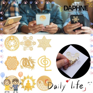 Daphne สติกเกอร์โลหะทองแดง ลายดอกไม้ ชีวิต สีทอง สําหรับตกแต่งเครื่องประดับ