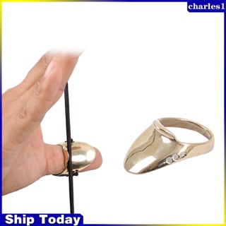 Charles แหวนทองเหลือง ป้องกันนิ้วหัวแม่มือ สําหรับยิงธนู 18 มม. 20 มม.