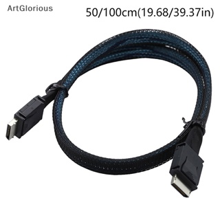 Art PCIE Oculink SFF 8611 4I เป็น MINI SAS SFF-8611 4I สายเคเบิลเซิร์ฟเวอร์ ความเร็วสูง ตัวผู้ เป็นตัวผู้