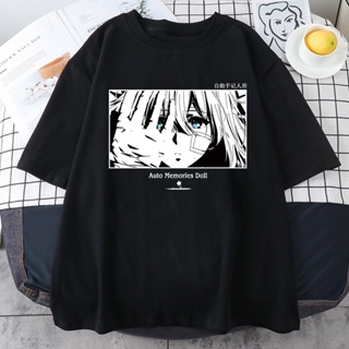 【สินค้าเฉพาะจุด】 อนิเมะ Violet Evergarden ผู้ชาย เสื้อยืดกราฟิก unisex น่ารักมังงะเสื้อยืดฮาราจูกุ