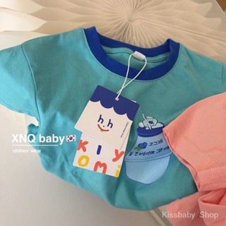 เสื้อยืดแขนสั้น ผ้าฝ้าย 100% ทรงหลวม เข้ากับทุกการแต่งกาย สําหรับเด็กผู้หญิง และเด็กผู้ชาย
